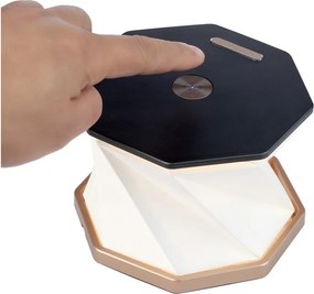 Decorazione luminosa nera con ricarica USB ø 12 cm Twist Hexagon – Gingko