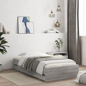 Giroletto Cassetti Grigio Sonoma 90x190 Cm Legno Multistrato /