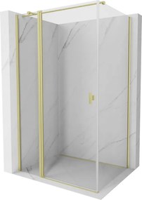 Mexen Mist T cabina doccia battente 110 x 90 cm, trasparente, oro spazzolato - 8A4T-110-090-55-00