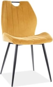 Sedia Arco in velluto Senape / Nero - L52 x H44 x H92 cm