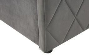 Letto in velluto grigio con contenitore 180 x 200 cm ROCHEFORT Beliani