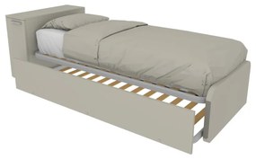 964RK - Letto cameretta 80x190  singolo con elemento contenitore in testata e secondo letto estraibile