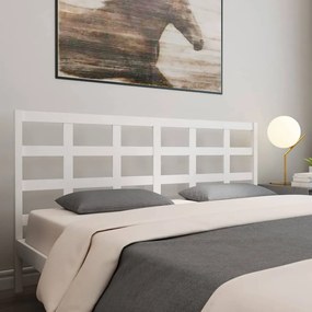 Testiera Per Letto Bianca 205,5x4x100 Cm Legno Massello Di Pino /