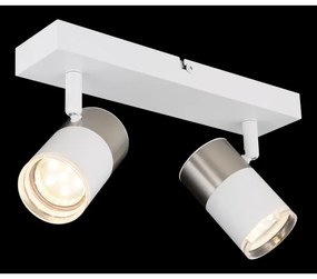 Globo 57851-2 - Faretto BRISBON 2xGU10/25W/230V bianco/cromo