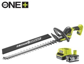 Tagliasiepi a batteria con spazzole al carbonio in acciaio RYOBI RY18HT55A-140 2 lame da 55 cm 18 V 1 batteria inclusa con caricatore