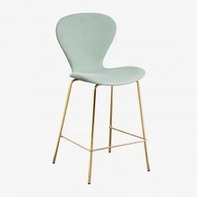 Sgabello Alto Imbottito Uit Celadon & ↑66 Cm & Dorato - Sklum