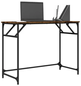 Scrivania fumo 100x45x76cm legno e acciaio verniciato a polvere