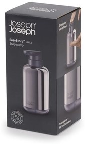 Dispenser di sapone in acciaio inox argento lucido 300 ml EasyStore Luxe - Joseph Joseph
