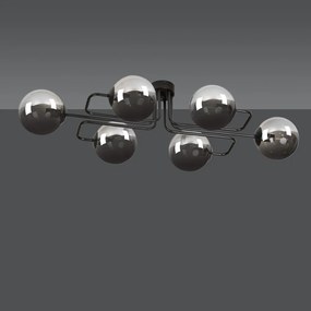 Lampadario da soffitto BRENDI 6 in acciaio e vetro 6xE14