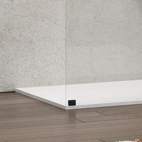 Kamalu - doccia walk in 70x140 angolare con profilo nero | kw4000b