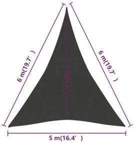 Vela Parasole 160 g/m² Antracite 5x6x6 m in HDPE