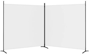 Divisorio a 2 pannelli bianco 348x180 cm tessuto