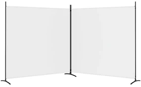 Divisorio a 2 pannelli bianco 348x180 cm tessuto
