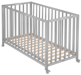 Lettino pieghevole grigio su ruote 60x120 cm Fold up - Roba