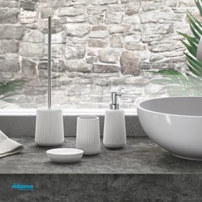 Gedy "Marika" Set Accessori Bagno 4 Pezzi D'Appoggio In Finitura Bianco