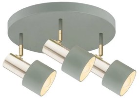 Argon 6007 - Faretto DORIA 3xE27/15W/230V verde/ottone