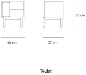 Comodino grigio scuro Corvo - Teulat