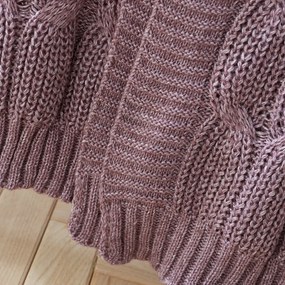 Coperta a maglia rosa e viola 130x170 cm Chunky Marl Knit - Catherine Lansfield