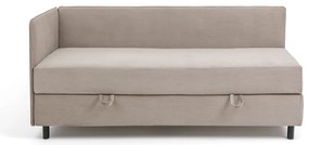 Letto singolo imbottito grigio tortora con contenitore con materasso incluso 120x200 cm Avela – Bonami Selection