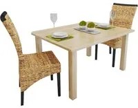 Sedie da Pranzo 2 pz in Abaca e Legno Massello di Mango cod mxl 14362