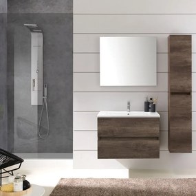Colonna per mobile bagno Kora 2 ante P 27 x L 30 x H 160 cm rovere scuro truciolare