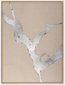 Quadro su tela incorniciato dipinto a mano Wild Horizon Silver