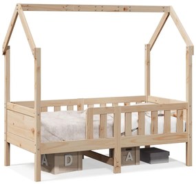 Giroletto Casetta Per Bambini 70x140 Cm Legno Massello Di Pino /