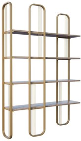 Scaffale in pino con decorazioni in oro 125x180 cm Sierra - Kalune Design