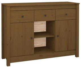 Credenza miele 100x35x74,5 cm in legno massello di pino