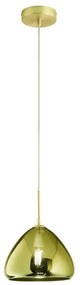 Lampadario Glamour Glow D.25 ottone paralume ambrato E27 LA MIA LUCE