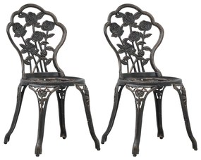 Sedie Da Bistrot 2 Pz İn Alluminio Pressofuso Bronzo /