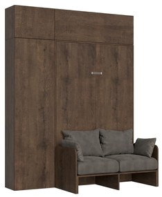 Letto una piazza e mezza a scomparsa 120 verticale Kentaro Sofà, Noce / Colonna e Pensili / ALESSIA 20