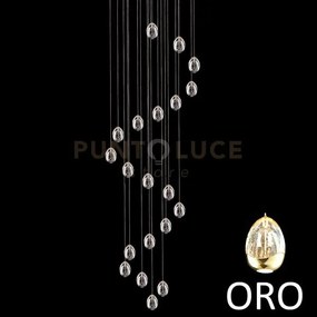 Lampada a sospensione golden egg, 20 vetri oro, led 96w, 5570lm 300...