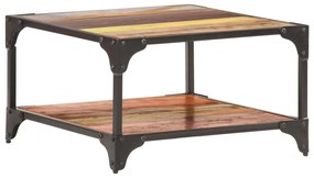 Tavolino Da Salotto 60x60x35 Cm İn Legno Massello Di Recupero /