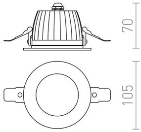 RED - Design Rendl-R10565- Lampada da incasso a LED per bagno AMIGA 8W/230V IP65