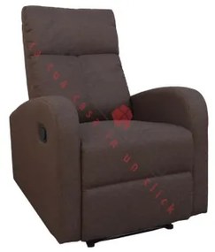 Poltrona relax manuale reclinabile FORTUNA in tessuto MARRONE