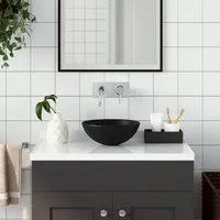 Lavandino da Bagno in Ceramica Nero Opaco Rotondo 146986