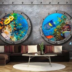 Fotomurale adesivo  Window to the underwater world  Larghezza x Altezza Home decor 245x175