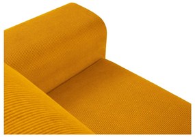 Divano angolare color senape allungabile e con contenitore (con penisola a sinistra/con chaise lounge) con rivestimento in velluto a coste Kyoto – Cosmopolitan Design