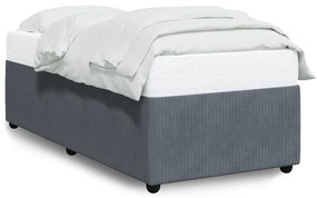 Giroletto Senza Materasso Grigio Scuro 80x200 Cm Velluto /