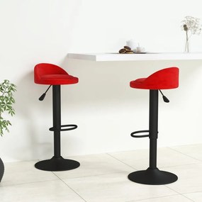 Sgabelli Da Bar 2 Pz Rosso Vino İn Velluto /