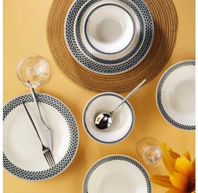 Set da tavola 12 pezzi bianco/nero/porcellana