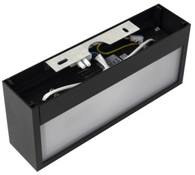 Applique da parete rettangolare di design nera 25 cm - Houx