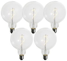 Set di 5 Lampadine LED E27 Dimmerabili a Filamento Spirale G125 4W 270 lm 2700K