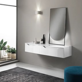 Mobile da bagno sospeso con 2 moduli cassetto e specchio LED - MIXI D