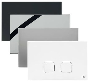 Placca cassetta wc Oli serie Plain in abs bianco con doppio scarico