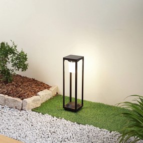 Lucande Lampada solare a LED per vialetto Nilea, 50 cm, nera, sensore Nilea, Nero, Alluminio, Moderno, Lampade solari