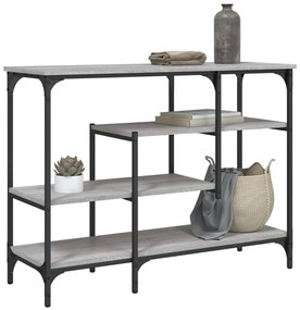 Tavolino Consolle Con Ripiani Grigio Sonoma 100x35x75 Cm /