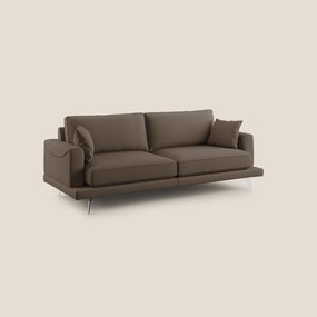 Dorian divano moderno in tessuto morbido antimacchia T05 marrone 218 cm