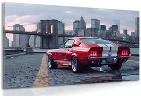 Quadro su tela – Mustang con panorama di New York